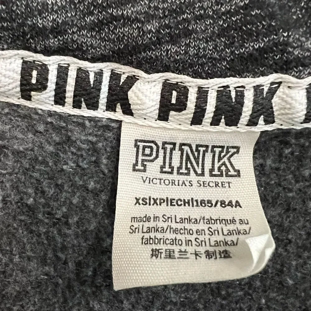 PINK size XS gray with black arm stripe half zip